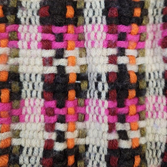 Echo Italian Wool Blend Multicolored Woven Fringe Trim Scarf - Picture 4 of 6